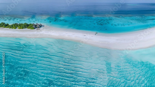  Fresh of summer on the beach in Maldives top view 