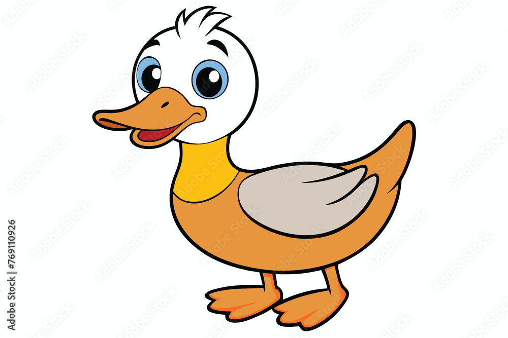 simple duck cartoon illustration vector simple duck cartoon illustration vector