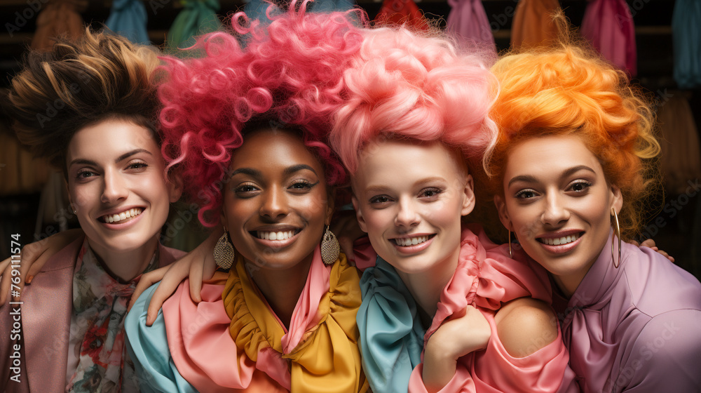 Crazy Hair Clan.  Quirky Hairstyle Ensemble..