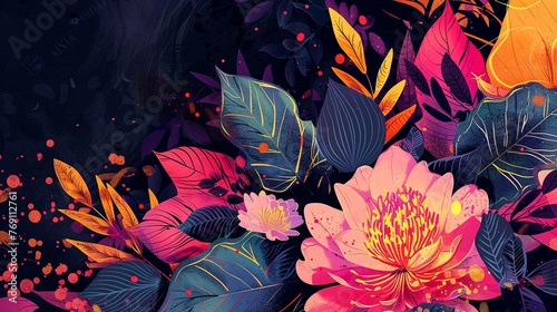 Midnight Blooms: A Floral Symphony