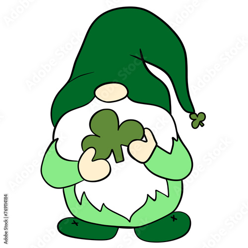 st patrick day gnome shamrock design photo