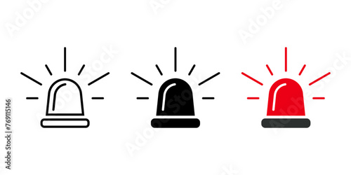 The flasher icon. Police and ambulance, alarm, beacon symbol. Siren vector icon