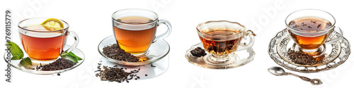 Earl Grey tea in a sophisticated setting Hyperrealistic Highly Detailed Isolated On Transparent Background Png File