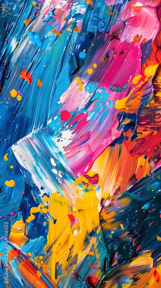 Abstract colorful oil paint texture