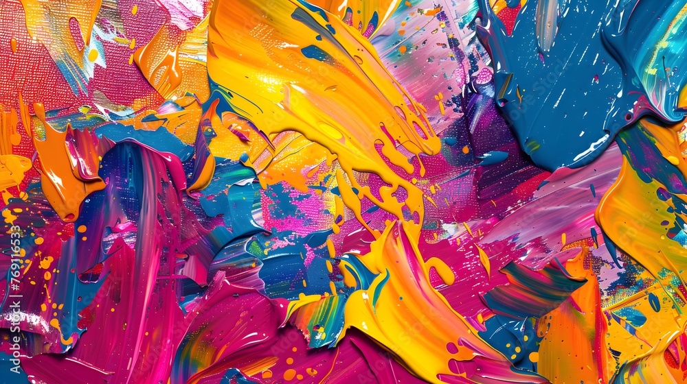 Abstract colorful oil paint texture