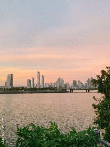 sunset over the river