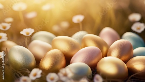 abstract beautiful spring colours easter eggs background