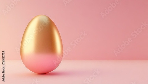 pink easter egg on pink background 3d illustration copy space