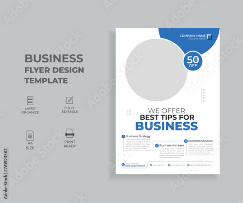 Business flyer design, modern and creative corporate flyer template, digital marketing agency a4 flyer, leaflet, poster, annual report cover with print ready.