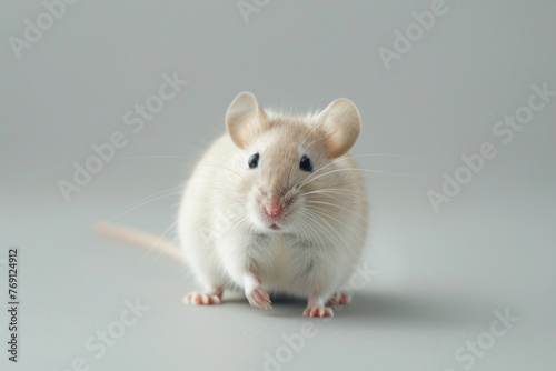 A purebred rodent poses for a portrait in a studio with a solid color background during a pet photoshoot.   © kalafoto