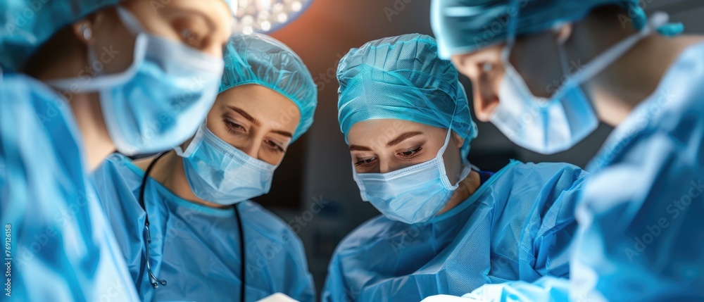 Expert Teamwork: Doctors and Nurses in Intense Surgery Collaboration, Saving Lives with Precision and Care Expert Teamwork: Doctors and Nurses in Intense Surgery Collaboration, Saving Lives with Precision and Care