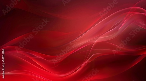 Abstract red background with smooth lines and sparkles.