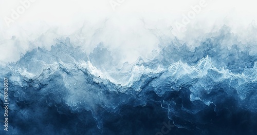 Dynamic Watercolor Waves - Abstract Sea Motion Background
 photo