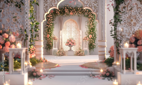 elegant floral wedding altar