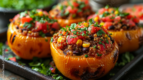 Healthy Gourmet. Delicious Stuffed Bell Pepper Plate