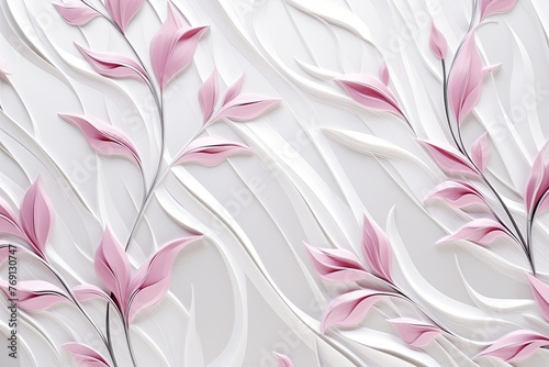 bright spring colors silver and white, pinknordic pattern white background 