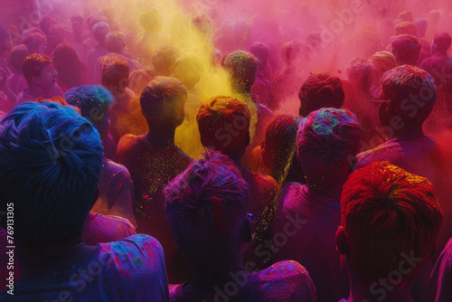 Holi Festival's Colorful Crowd