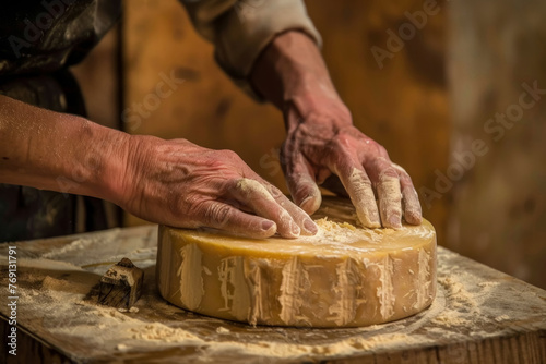 Artisanal Cheese Crafting Close-up