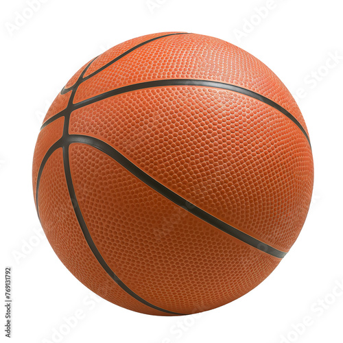 Basketball PNG isolated on transparent background with black seam lines and blank basketball ball texture and orange simple basketball © Chattanooga Tshirt