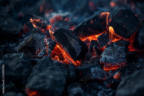 hot coals burning