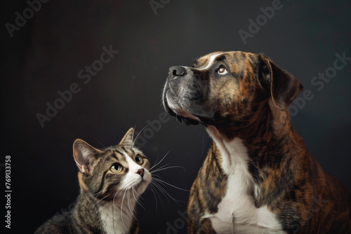 A cat and a dog are companions.