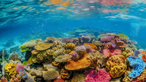 An underwater view of coral reefs