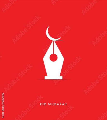 Eid Mubarak creative concept. Pencil and got, Background for education or Pencil shop for Ramadan and Eid celebration poster, Eid Mubarak creative design for social media post.