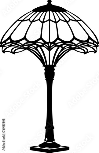 An Art Nouveau inspired lamp silhouette, capturing the essence of vintage design and decorative arts.