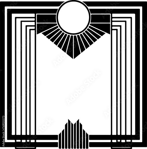 An Art Deco geometric border creating a striking frame, ideal for sophisticated and vintage-themed designs.