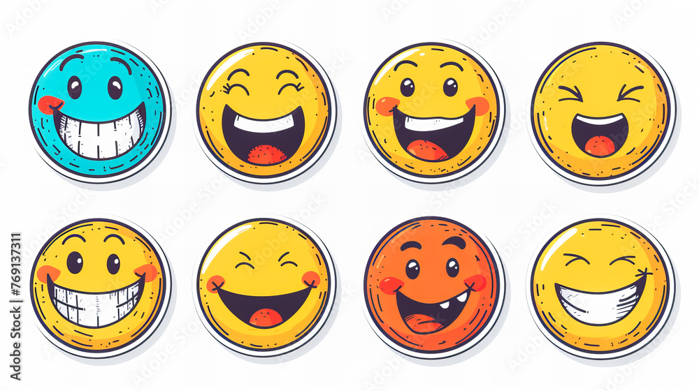 Fototapeta premium funny comic Smiley collection
