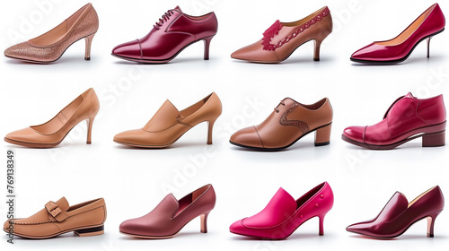 shoes collection isolated on white background