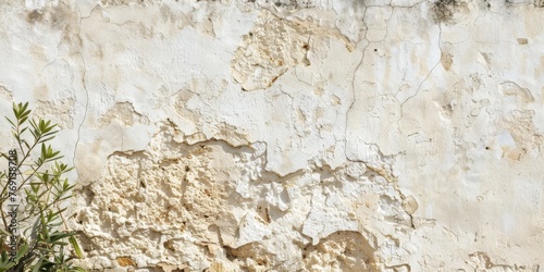 Rustic stone and plaster texture, mimicking the walls of traditional Greek homes in olive groves and island villages, with a warm, earthy palette tones created with Generative AI Technology