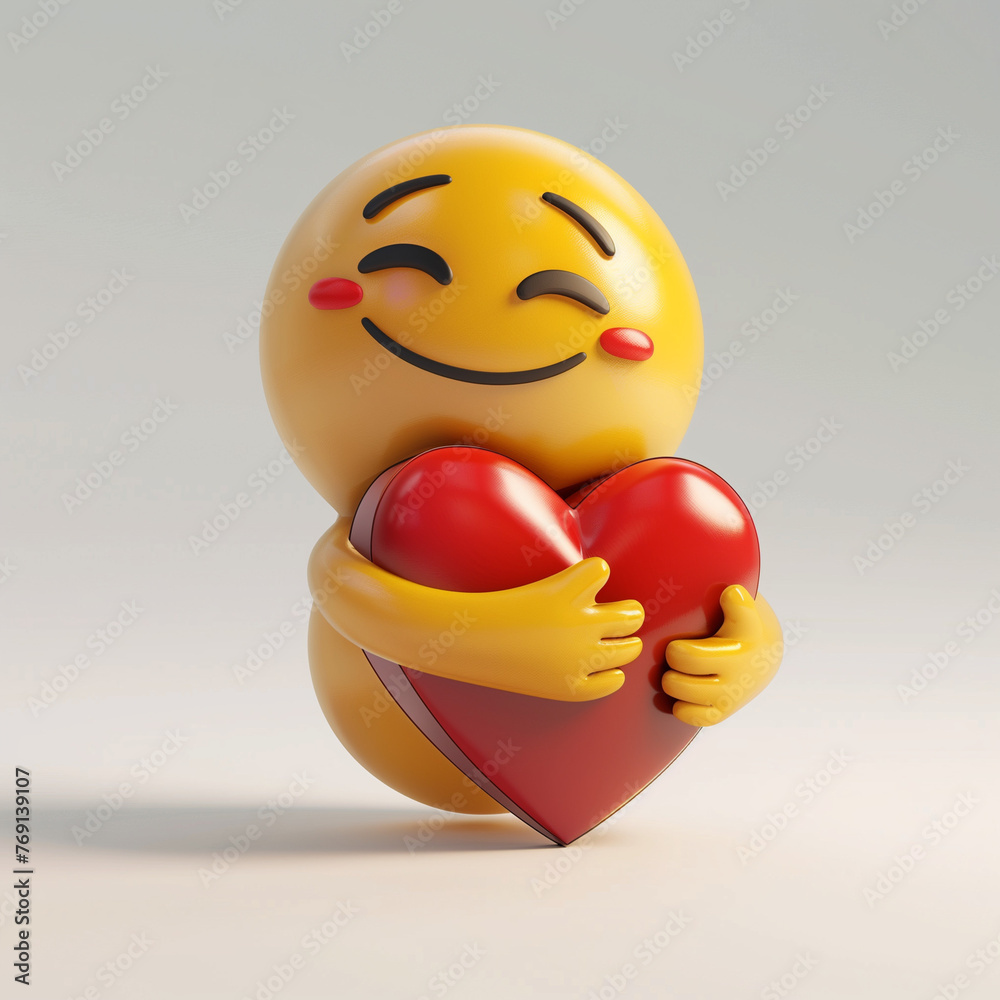 Fototapeta premium A smiling emoji radiates happiness.3