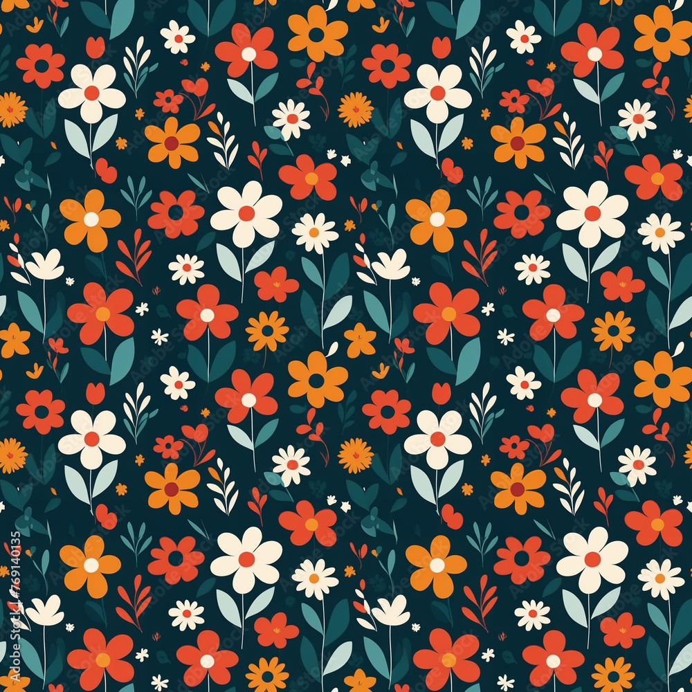 Abstract seamless natural floral pattern in vector style Abstract seamless natural floral pattern in vector style