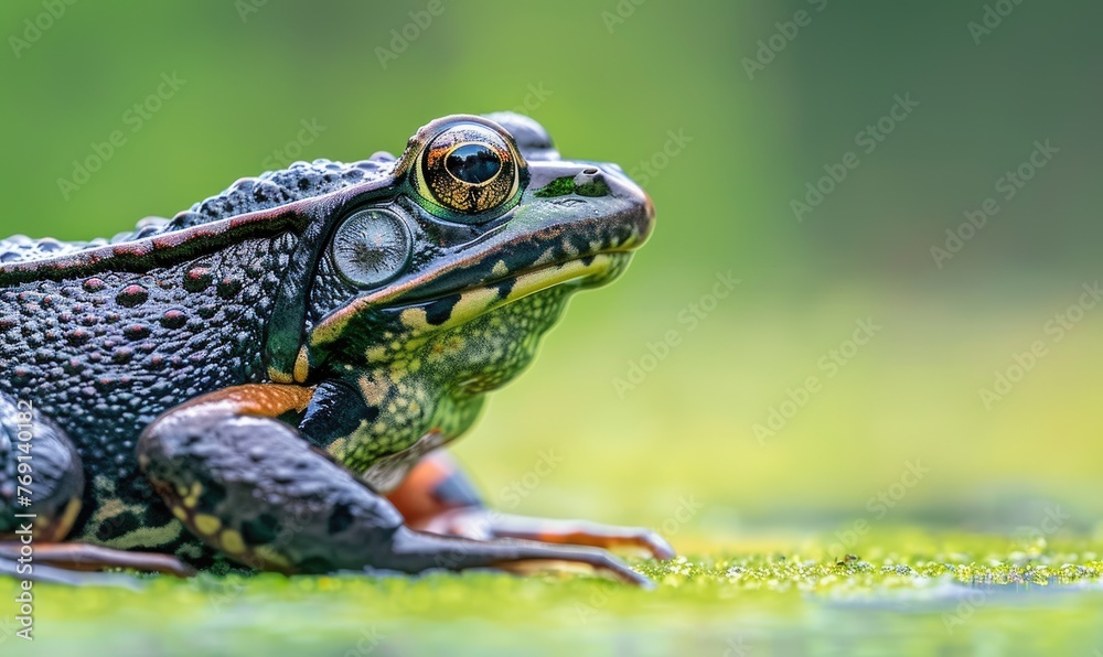 Close-up portrait of a Rana arvalis in profile Close-up portrait of a Rana arvalis in profile