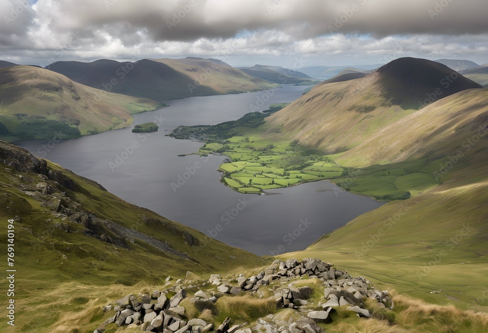 A view of Wast Water in the Lake District