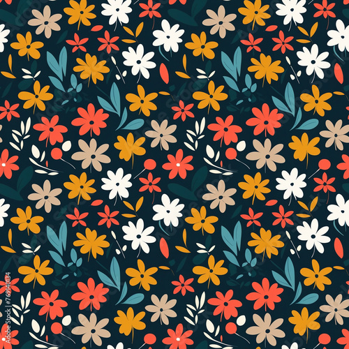 Abstract seamless natural floral pattern in vector style © aviavlad
