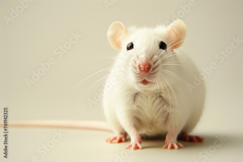 A purebred rodent poses for a portrait in a studio with a solid color background during a pet photoshoot.