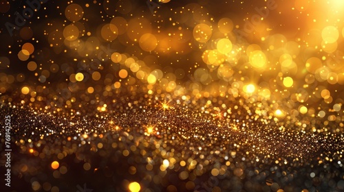 Dazzling Gold Glitter Illuminated for Festive Celebrations Generative AI