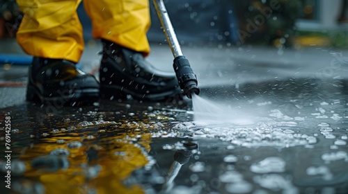 Pressure Washing Transformation at a Property Generative AI © AlexandraRooss