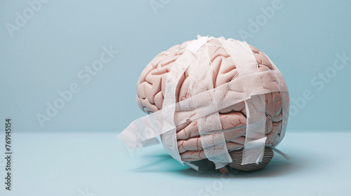 Bandage over brain injury, Generative AI.