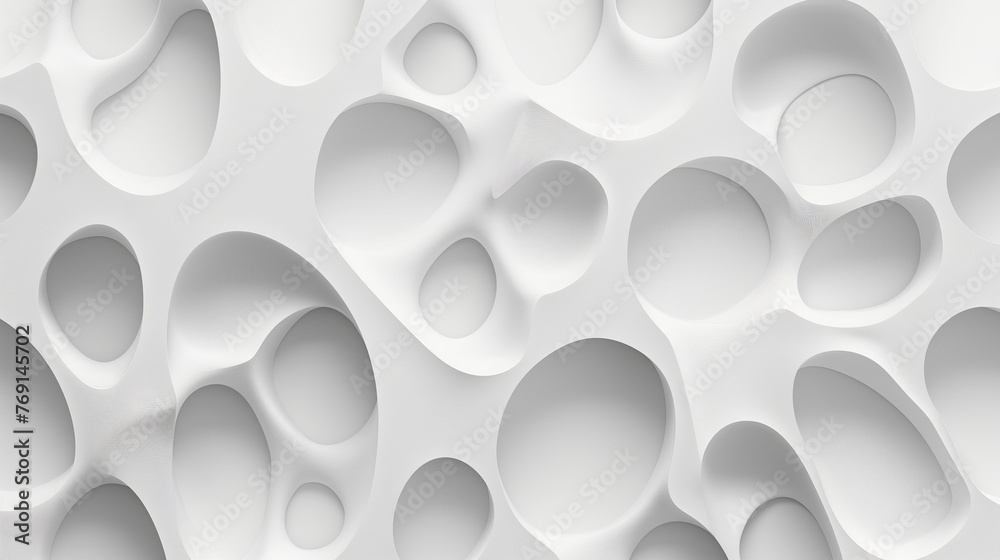 Sfondo astratto geometrico generativo, bianco, render 3D