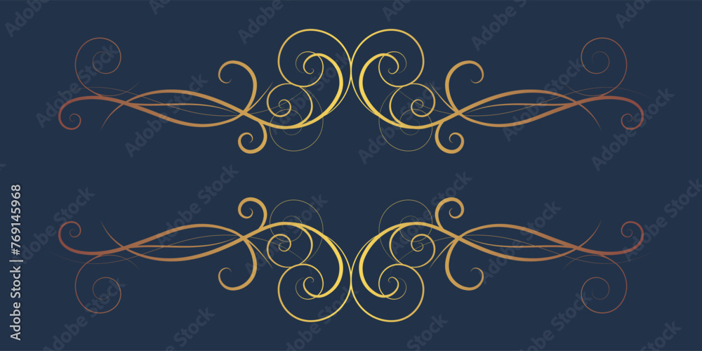 Gradient golden luxury frame template