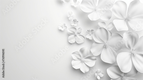 Sfondo bianco con fiori bianchi photo