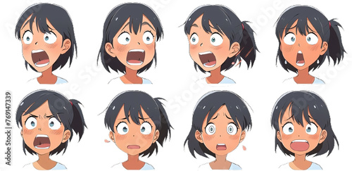 character faces expressions vector illustration free, in the style of tactile, hallyu, mommy's on-the-phonecore, uhd image, naoki urasawa, capturing moments photo