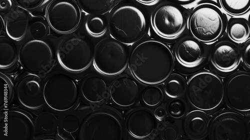 Abstract Cluster of Black Circular Pipes Texture