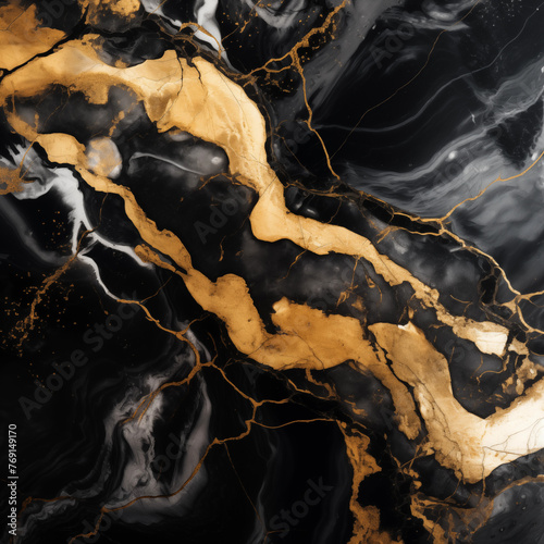 Gold and Black marble background