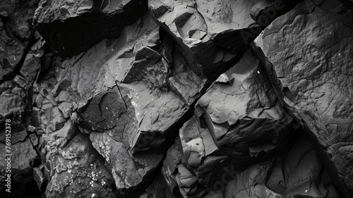 Detailed View of Basalt Rock Surface