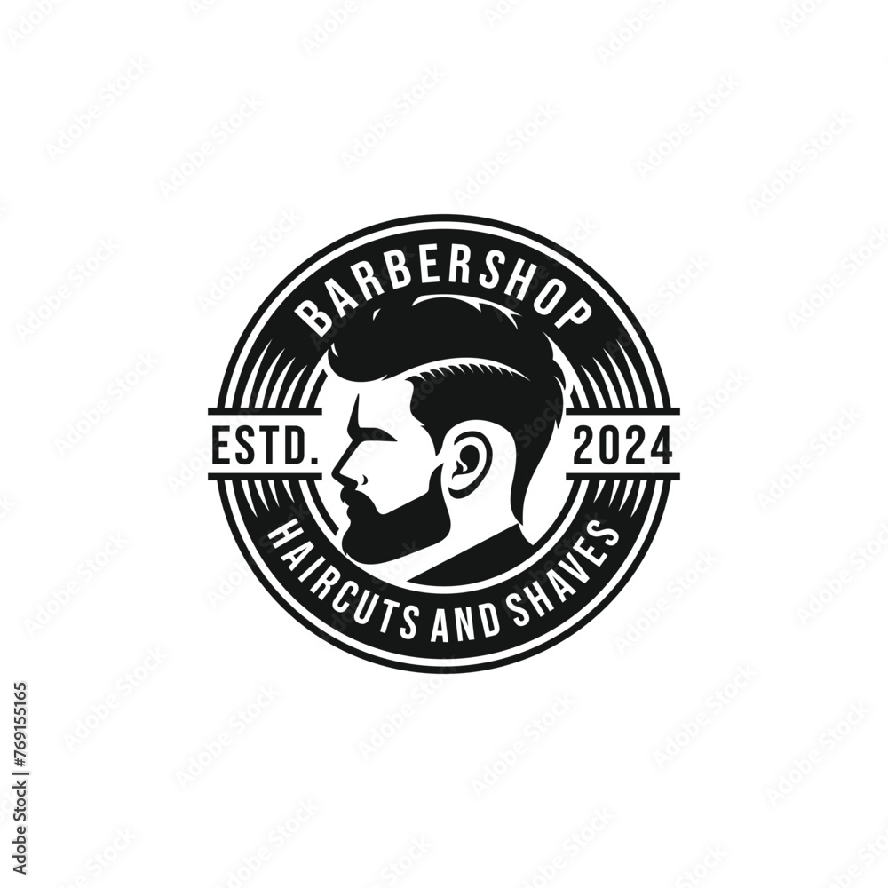 Obraz premium Barbershop logo vector