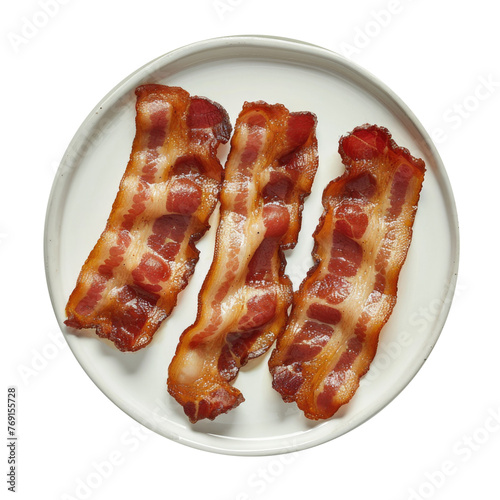 Plate of Cooked Bacon Isola...